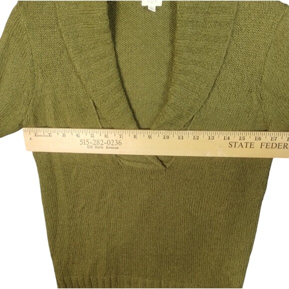 J.Crew Sweater Women's S Long Sleeve V Neck Shawl Collar Moss Green Wool Career - Picture 6 of 8